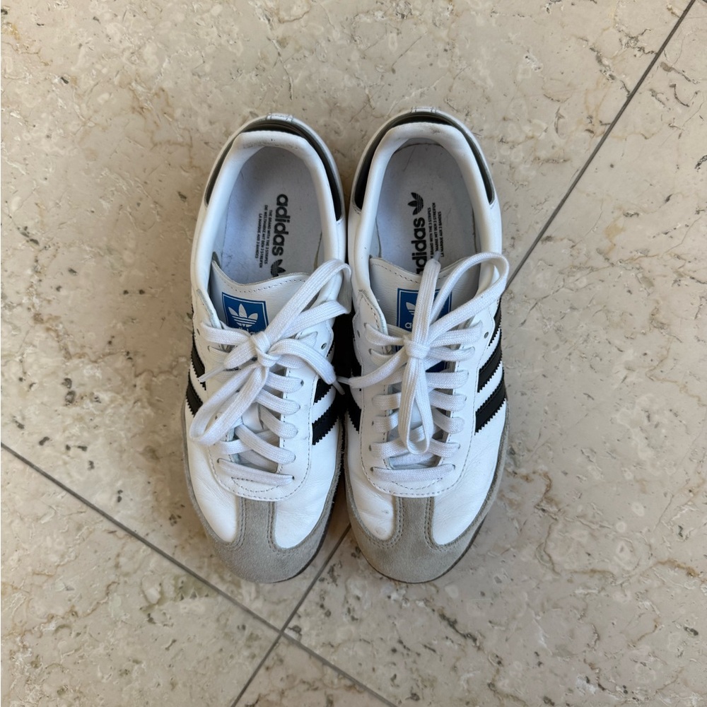 Adidas Classic White and Black Trainers